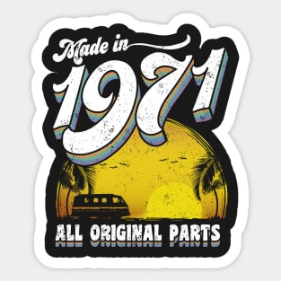 Made in 1971 All Original Parts Sticker